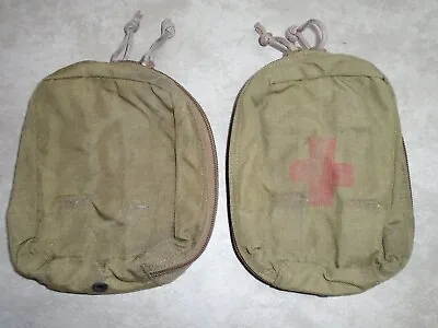 Eagle Industries (SET OF 2) Khaki MOLLE Zippered Medical First Aid IFAK Pouch GC • $27.99