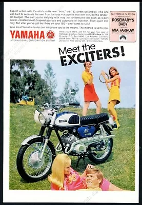 1968 Yamaha 180 Street Scrambler Motorcycle Photo As Seen In Rosemary's Baby Ad • $9.99