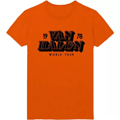 Van Halen World Tour 78 Orange T-Shirt OFFICIAL • £14.99