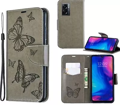 $6.90 • Buy Oppo A57s 5g PU Leather Wallet Case Embossed Twin Butterfly