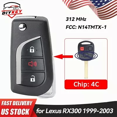Upgrad Remote Key Fob Replacement N14TMTX-1 -4C 312MHz For Lexus RX300 1999-2003 • $17.47