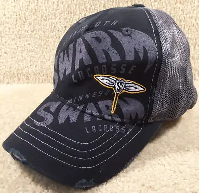 Minnesota Swarm ILL Lacrosse Snapback Mesh Trucker Distressed Hat Zephyr • $45