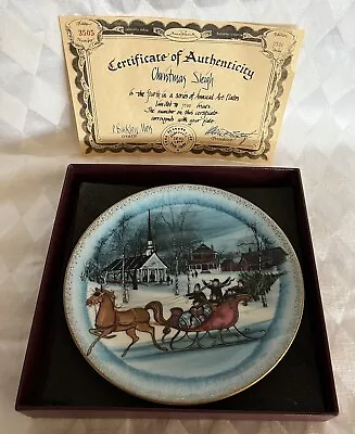 P Buckley Moss Dash Amish Plate Dash “CHRISTMAS SLEIGH” #1711 Of 7500  ANNA PERE • $9.99