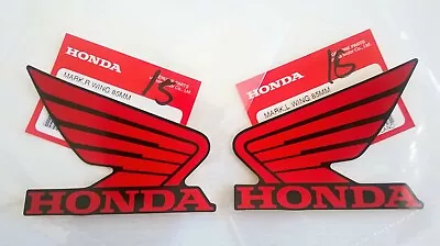 Honda GENUINE Wing Fuel Tank Decal  Sticker 85mm RED + BLACK ** UK STOCK ** • £9.35