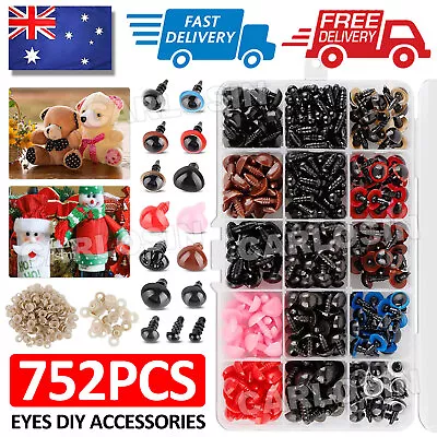 752X Plastic Safety Eyes For Teddy Bear Doll Toy Animal Felting DIY Accessories • $11.95