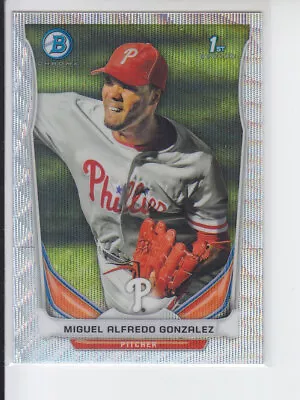 2014 Bowman Chrome Miguel Alfredo Gonzalez Silver Wave Refractor /25 Phillies • $4.49