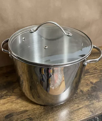 8QT/Tools Of The Trade Stainless Steel Pot With Clear Glass Lid • $45