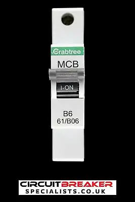 CRABTREE 6 AMP CURVE B 6 KA MCB CIRCUIT BREAKER 61/B06 STARBREAKER • £3.95