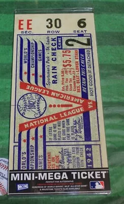 1942 World Series St. Louis Cardinals Mini Mega Ticket MLB Licensed • $16.99
