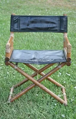 1950’s Vintage McGuire Bamboo Brass And Leather Folding “Director's Chair” • $725