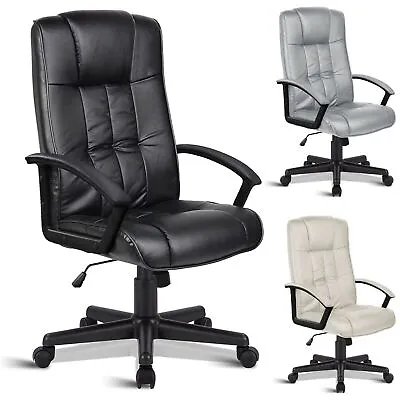 Ergonomic Office Chair Gaming Swivel Recliner Leather Computer Desk Chair Home • £59.99