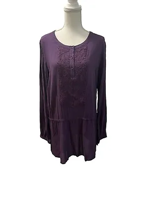 Monoreno Purple Side Drawstring Long Sleeve Tunic  NWT M/L • $20