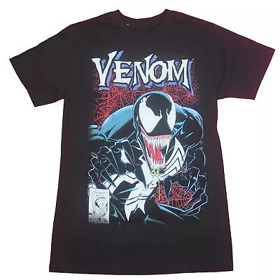 Venom Mens T-Shirt- Distressed Lethal Protector Over Red Webs • $16.98