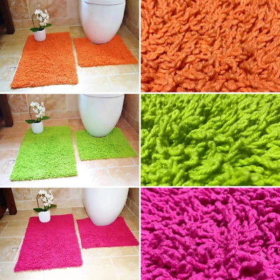 £12.99 • Buy TUMBLE TWIST 100% Cotton Soft Bath & Toilet Pedestal Mat 2 Piece Bathroom Set