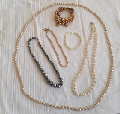 £5 • Buy Bundle Faux Pearl Vintage & Modern Costume Jewellery  Necklaces Bracelets