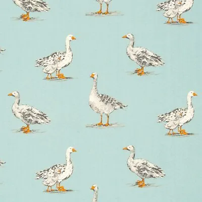 £11.99 • Buy Clarke And Clarke Geese Duckegg 100% Cotton Fabric 