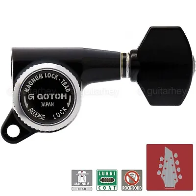 NEW Gotoh SG381-07 MGT Locking Tuners 7-String Small Keys L3+R4 Set 3x4 - BLACK • $89.95