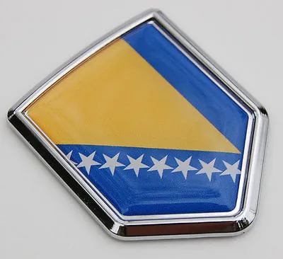 Bosnian Bosnia And Herzegovina Flag Car Chrome Emblem  3D Decal Bumper Sticker • $8.99