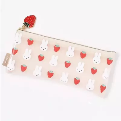 New JAPAN Miffy Rabbit Whit Clear Pen Pouch Case Pencil School Storage Bag Purse • $16.98