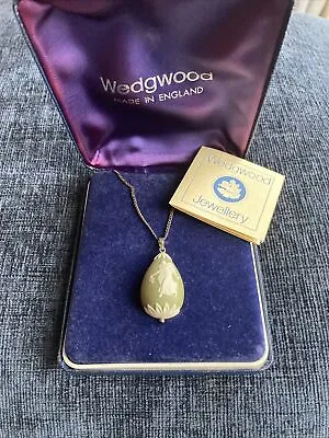 £65 • Buy Vintage Wedgwood Jasper Ware Egg Pendant Necklace