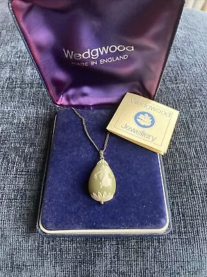 £65 • Buy Vintage Wedgwood Jasper Ware Egg Pendant Necklace