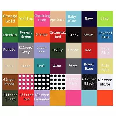 £2.49 • Buy Acrylic Felt - Plain And Sticky Back Colours Glitter Spotty 23cm X 30cm UK