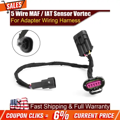 LS1 3 Wire To LS2 LS6 LQ4 Vortec 5 Wire MAF / IAT Sensor Adapter Wiring Harness! • $14.56