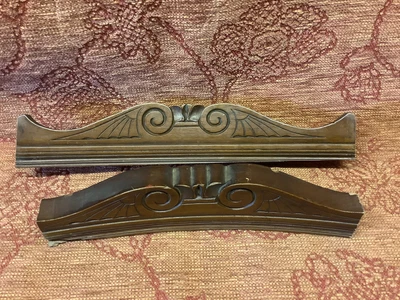 £30 • Buy Pair Carved Reclaimed Wooden Panel / Pediment Salvaged Vintage Repurpose Project