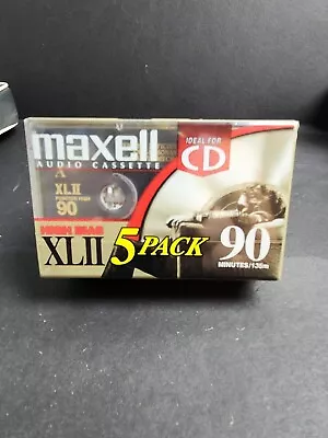 NEW 5 Pack Maxell XLII 90 High Bias Audio Cassette IEC Type II EQ 70μs 90 Minute • $49.95