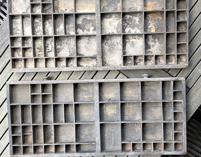 $95 • Buy Pair Of Very Old Gordon & Gotch Printers Lead Type Wooden Trays