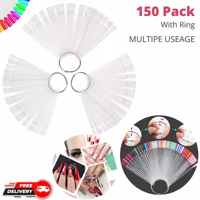 150PCS Nail Art False Tips Sticks Polish Practice Display Fan Board Design Tools • $11.99