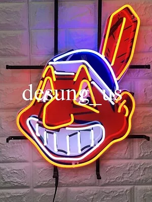 20  Cleveland Indians Neon Sign Bar Visual Artwork With HD Vivid Printing Z008 • $158.59