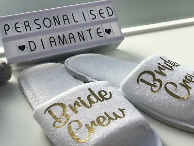 £3.50 • Buy Bridesmaid Slippers Bride Crew To Be Personalised Spa Day Slippers Bride Tribe