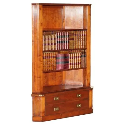 1 Of 2 Harrods London Kennedy Mahogany Bookcase Home Bar Cabinet Faux Books • $5905.91