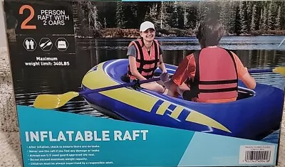 2 Person Inflatable Raft Boat Oars 340 Lbs Capacity FREE SHIPPING  • $84.99
