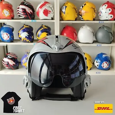 Top Gun Slider Hgu-33 Flight Helmet Movie Prop Pilot Aviator Usn Navy + T-shirt • $707.64