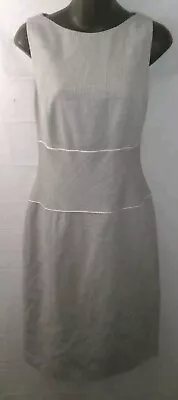 Louis Feraud Dress F40 D38 Gray Check Sheath Dress US Sz 8 • £72.31