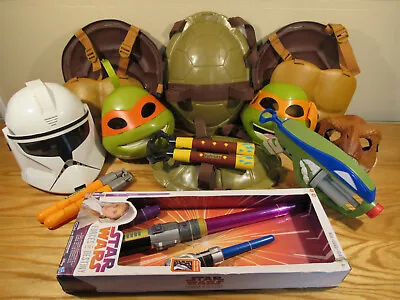 Jurasic Ninja Turtles Star Wars TMNT COSPLAY HALLOWEEN LOT Shells Saber Mask +++ • $119