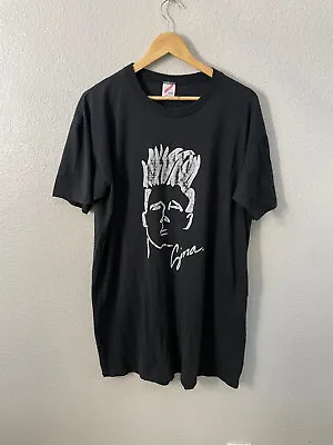 Vintage One Size Fit All T Shirt Mens Black 90s USA Jerzees Gina Billy Idol • $15.99
