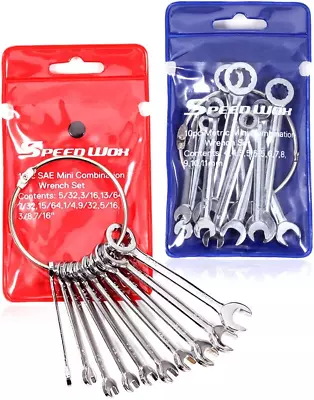 SPEEDWOX Mini Combination Wrench Set 2 Packs Metric & SAE Small Wrenches Set 4mm • $23.41