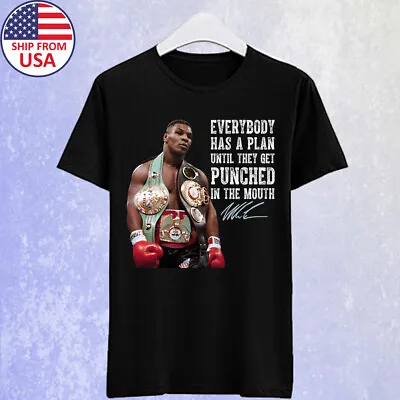 Iron Mike Tyson Quotes Logo Men's Black T-shirt Size S-5XL • $15.29