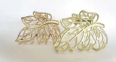 Gold Metal Tree Leaf Leaves Hair Claw Clip Jaw Clip • $12.95