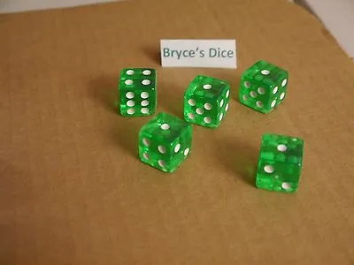 NEW 5 Transparent Green RPG Bunco Gaming Dice Set 16mm D6 Great Home Casino • $2.99