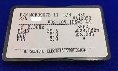 MITSUBISHI ELECTRIC MGF0907B-11 GaAs MICROWAVE FET FIELD EFFECT TRANSISTOR • $19.99