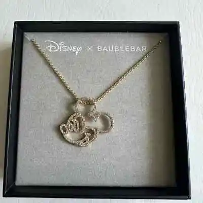 Baublebar X Disney Mickey Mouse Gold Pave Crystal Charm Pendant Necklace NIB • $20
