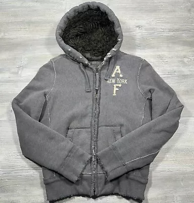 Abercrombie & Fitch Wolf Jaw Jacket Sherpa Heavy Fur Lined Distressed Sz Small • $39.99