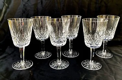 $175 • Buy Set 6 Waterford Crystal Lismore Stemmed Water Wine Glasses