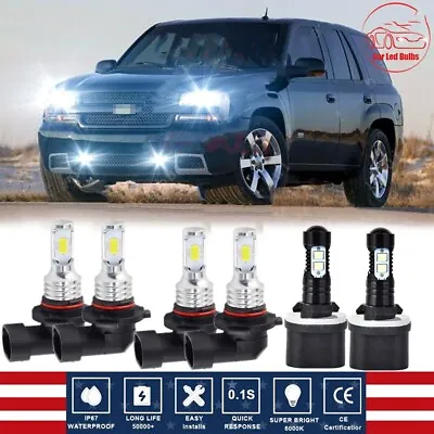 For Chevy TrailBlazer 2002-2009 6000K 6X Front LED Headlights + Fog Lights Bulbs • $28.79