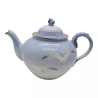 Bing & Grondahl B & G Seagull Teapot  Blue White Gold Trim Has Repair See Desc. • $107.93