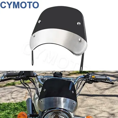 Universal Motorcycle Headlight Fairing Windshield Windscreen 5-7'' Head Lamp ABS • $24.99